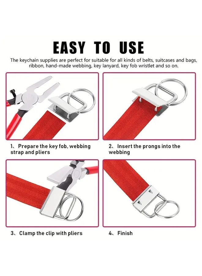 Key Fob Hardware Set With Pliers For Secure Installation 4 Color 25mm Glass Running Pliers - Image 4